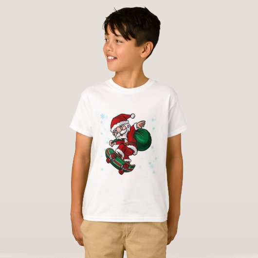 Skateboard Santa T-shirt (Voorkant volledig)