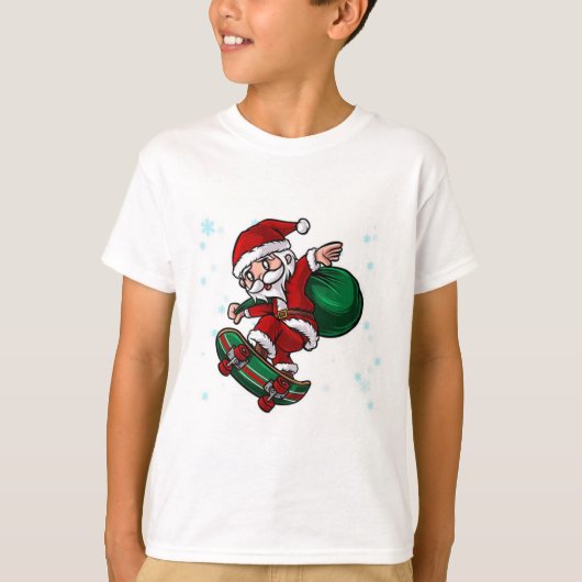 Skateboard Santa T-shirt (Voorkant)