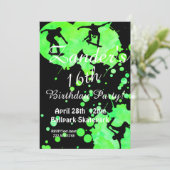 Skateboard Schaats Park Birthday Invitation Kaart (Staand voorkant)