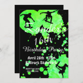 Skateboard Schaats Park Birthday Invitation Kaart (Voorkant / Achterkant)
