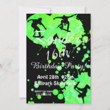 Skateboard Schaats Park Birthday Invitation