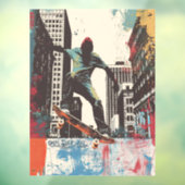 Skateboard Shop Wall Art Riding A Rail Raamsticker (Vel 3)