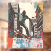 Skateboard Shop Wall Art Riding A Rail Raamsticker (Vel 2)