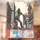 Skateboard Shop Wall Art Riding A Rail Raamsticker (Vel 2)