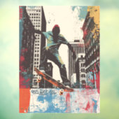 Skateboard Shop Wall Art Riding A Rail Raamsticker (Vel 3)