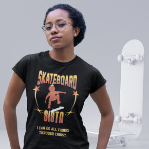 SKATEBOARD SISTA Afro Skateboarden Aangepaste naam T-shirt