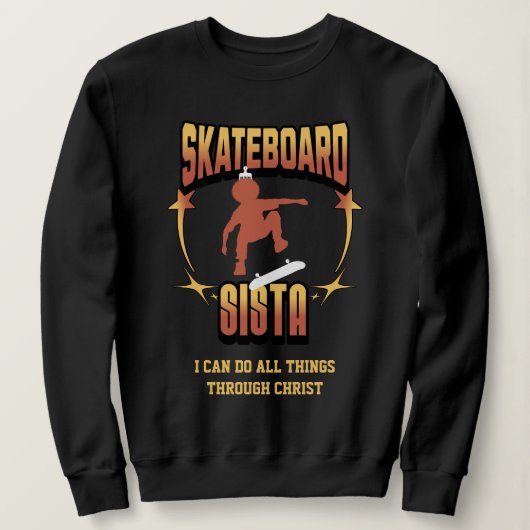 SKATEBOARD SISTA Afro Skateboarden Christelijk Trui (Design voorkant)
