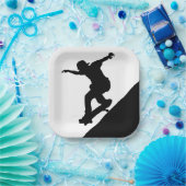 Skateboard Skateboarden Leuk Silhouet Papieren Bordje (Feest)