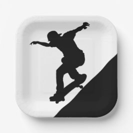 Skateboard Skateboarden Leuk Silhouet Papieren Bordje