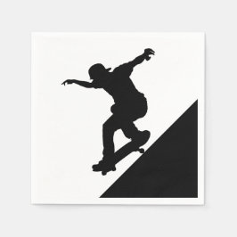 Skateboard Skateboarden Leuk Silhouet Servet