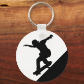 Skateboard Skateboarden Leuk Silhouet Sleutelhanger (Voorkant)