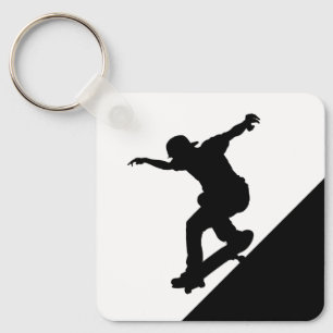 Skateboard Skateboarden Leuk Silhouet Sleutelhanger