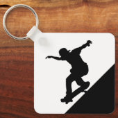 Skateboard Skateboarden Leuk Silhouet Sleutelhanger (Voorkant)
