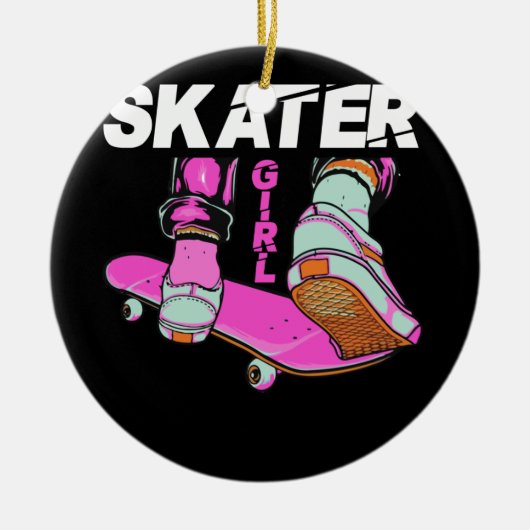 Skateboard Skateboarden voor meisjes Keramisch Ornament (Voorkant)