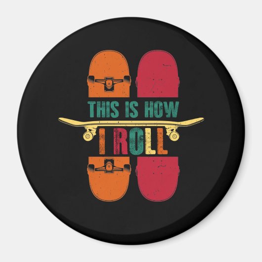 Skateboard Skateboarder Gift Funny Magneet (Voorkant)