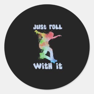 Skateboard Skateboarder - Skateboarden Schaatsrijd Ronde Sticker