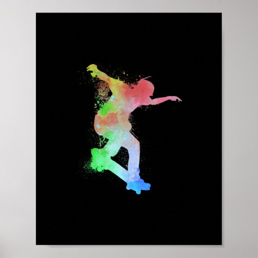Skateboard Skateboarder Watersplash Skater - Skate Poster (Voorkant)