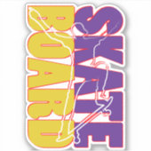 Skateboard Skateboarding 4-inch Kiss Cut Vinyl Sti Sticker (Voorkant)