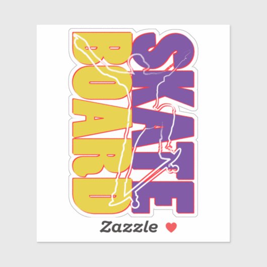 Skateboard Skateboarding 4-inch Kiss Cut Vinyl Sti Sticker (Vel)