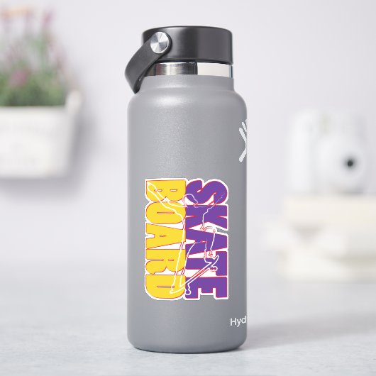Skateboard Skateboarding 4-inch Kiss Cut Vinyl Sti Sticker (HydroFlask)