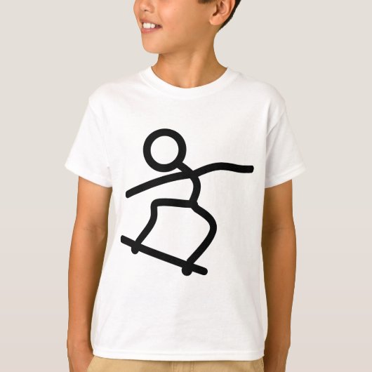 Skateboard Skateboarding Stick Figuur T-shirt (Voorkant)