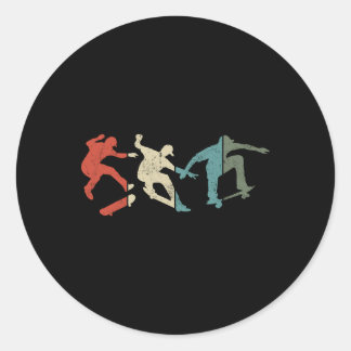 Skateboard Skaten Hartslag Cadeau Voor Skateb Ronde Sticker