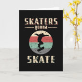 Skateboard Skaten Retro Skateboarden Gift Kaart (Gele Bloem)