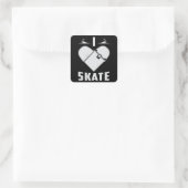 Skateboard Skater Kickflip Schaatsen Schaats cadea Vierkante Sticker (Tas)