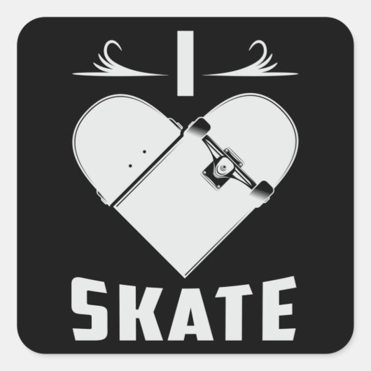 Skateboard Skater Kickflip Schaatsen Schaats cadea Vierkante Sticker (Voorkant)