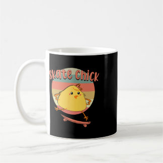 Skateboard Skater Meisje Kip Vintage 80s 90s Retro Koffiemok