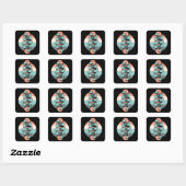 Skateboard Skater Skateboard Schaats Retro Cadea I Vierkante Sticker (Vel)