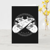 Skateboard Skater Skateboarder Skateboarden Longb Kaart (Gele Bloem)