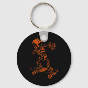 Skateboard Skelet Pet Cool Trick Ollie Sleutelhanger