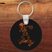 Skateboard Skelet Pet Cool Trick Ollie Sleutelhanger (Voorkant)