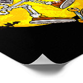 Skateboard Skeleton Funny Halloween Kostuum Schaat Poster (Hoek)
