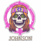 Skateboard SKULL HIPPY Sticker (Voorkant)