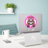 Skateboard SKULL HIPPY Sticker (Laptop op bureau)