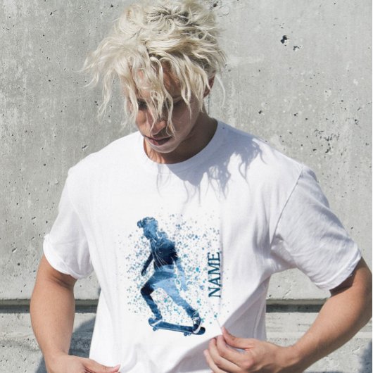 Skateboard sport koele tiener sprong gradiënten t-shirt