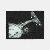 Skateboard Statue Of Liberty Skateboarding Freedom Fleece Deken (Voorkant (Horizontaal))