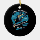 skateboard straat broederschap buurt keramisch ornament (Voorkant)