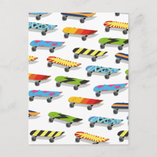 Skateboard stripverhaal. briefkaart