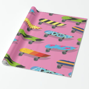 Skateboard stripverhaal. cadeaupapier