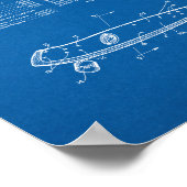 Skateboard Structure Patent - Blauwdruk Poster (Hoek)
