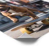 Skateboard Stunt: een Staffy in beweging Poster (Hoek)