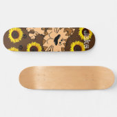 Skateboard Sunflower Kitten Cat (Horizontaal)