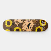 Skateboard Sunflower Kitten Cat (Horizontaal)