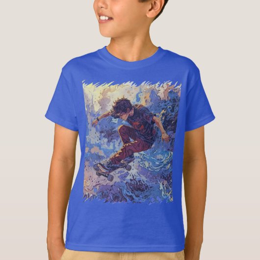 Skateboard Surfen - Skateboarder Design T-shirt (Voorkant)