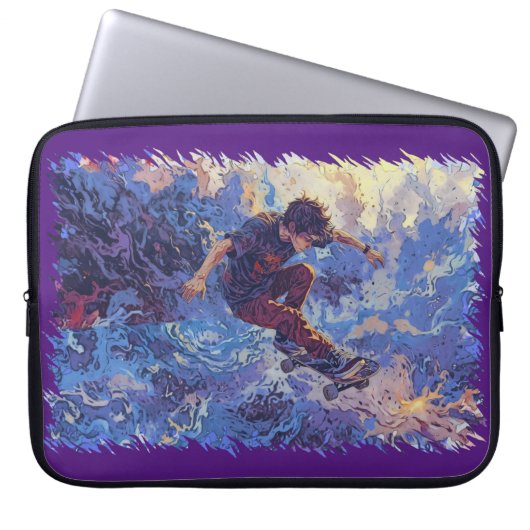 Skateboard surfen - Skateboarder Laptop Sleeve (Voorkant)