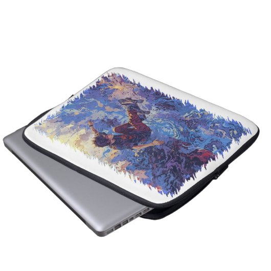 Skateboard Surfen - Skateboarder Laptop Sleeve (Voorkant onderkant)