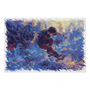 Skateboard surfen - Skateboarder Perfect Poster
